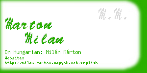 marton milan business card